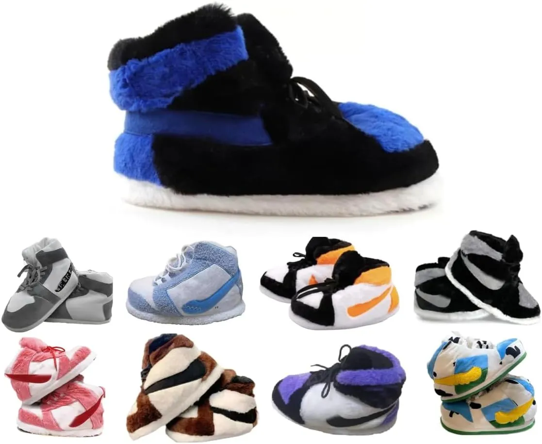 Warm Furry Sneakers Slipper Comfy House Shoes Winter Plush Fuzzy Slipper Shoes For Women Men One Size Fits Most Fluffy Slides For Indoor Outdoor Bigfoot Gifts Houseshoes