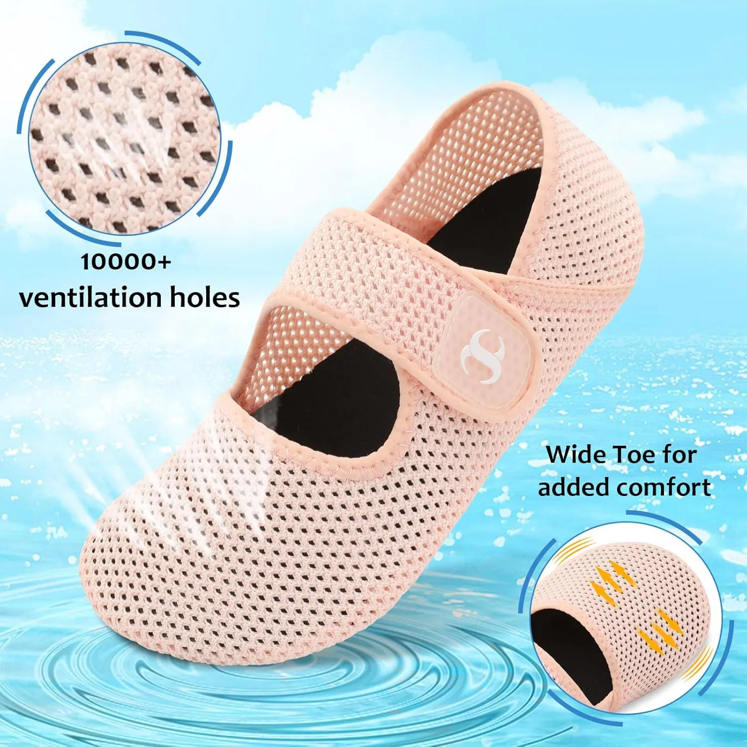 Water Shoes for Women Men Barefoot Beach Swim Aqua Socks Summer Wide Slides Sandals Quick Dry Pool River Sea Sock Shoes