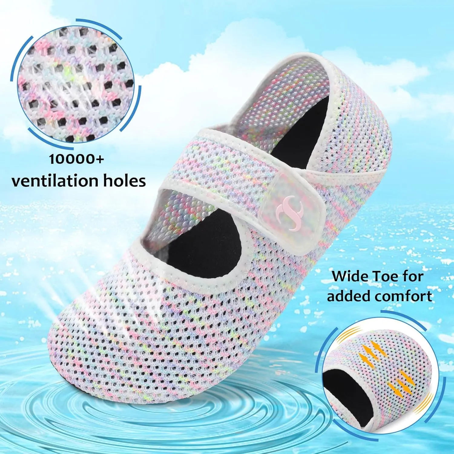 Water Shoes for Women Men Barefoot Beach Swim Aqua Socks Summer Wide Slides Sandals Quick Dry Pool River Sea Sock Shoes
