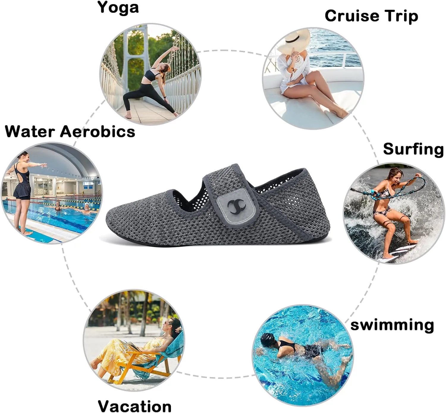 Water Shoes for Women Men Barefoot Beach Swim Aqua Socks Summer Wide Slides Sandals Quick Dry Pool River Sea Sock Shoes