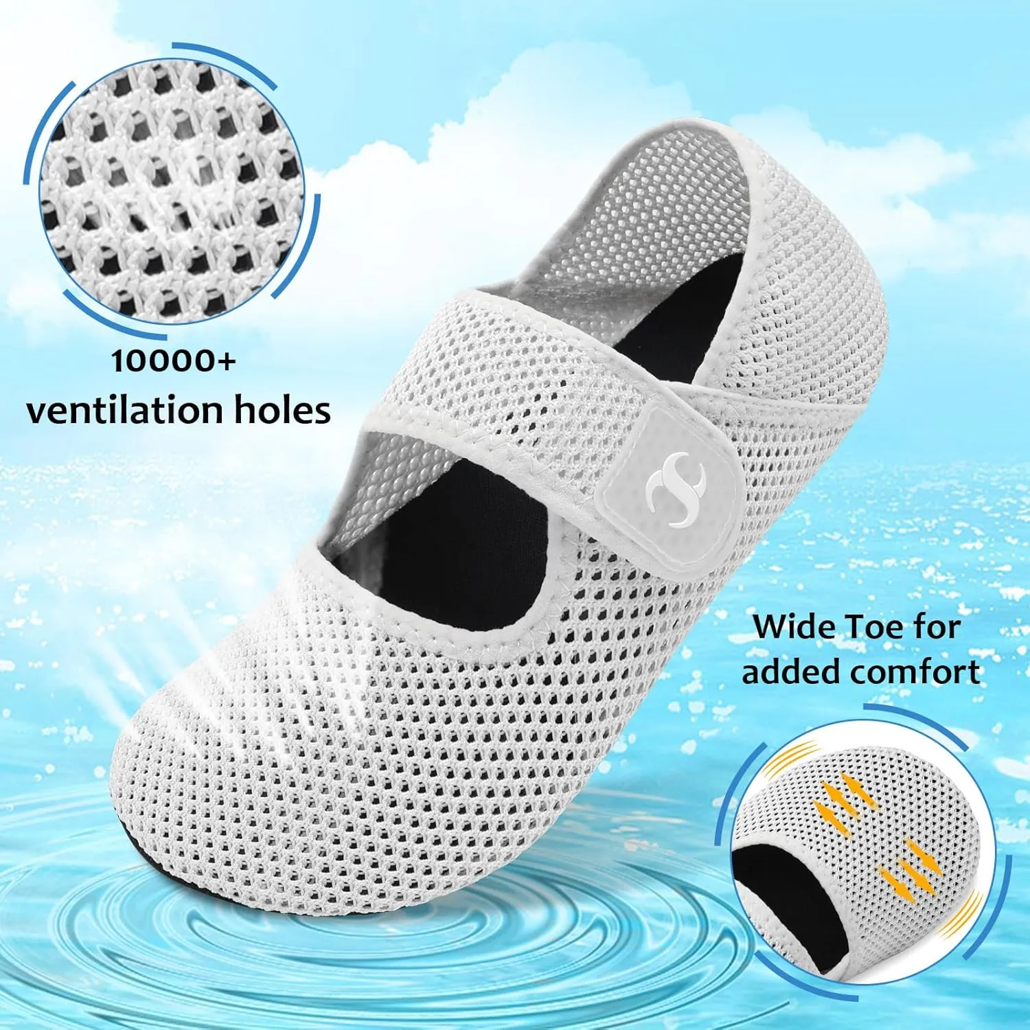 Water Shoes for Women Men Barefoot Beach Swim Aqua Socks Summer Wide Slides Sandals Quick Dry Pool River Sea Sock Shoes