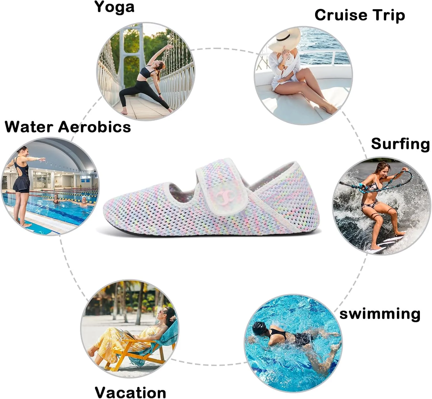 Water Shoes for Women Men Barefoot Beach Swim Aqua Socks Summer Wide Slides Sandals Quick Dry Pool River Sea Sock Shoes