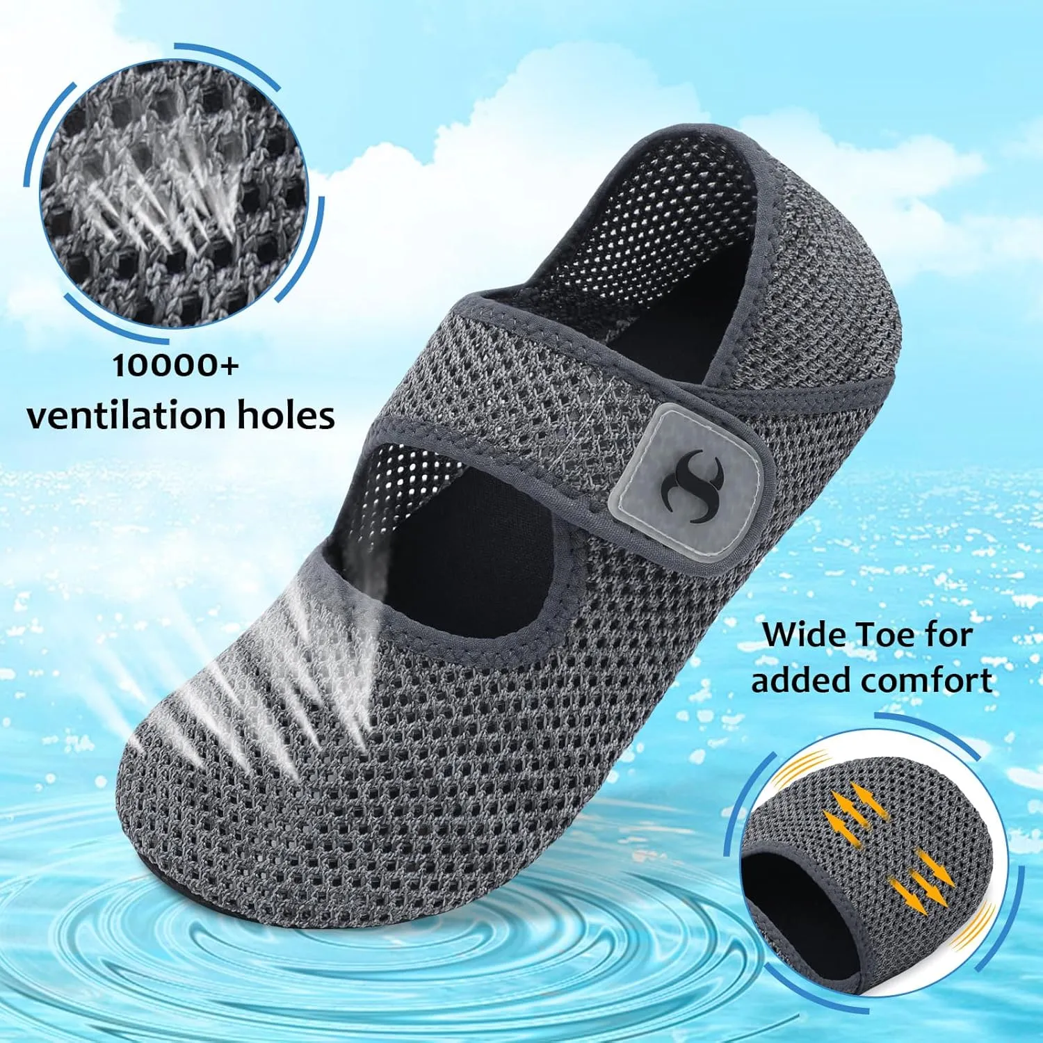 Water Shoes for Women Men Barefoot Beach Swim Aqua Socks Summer Wide Slides Sandals Quick Dry Pool River Sea Sock Shoes