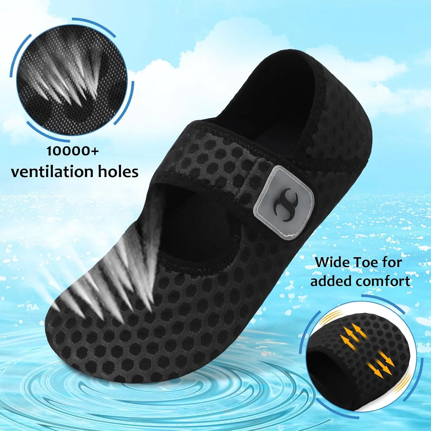 Water Shoes for Women Men Barefoot Beach Swim Aqua Socks Summer Wide Slides Sandals Quick Dry Pool River Sea Sock Shoes