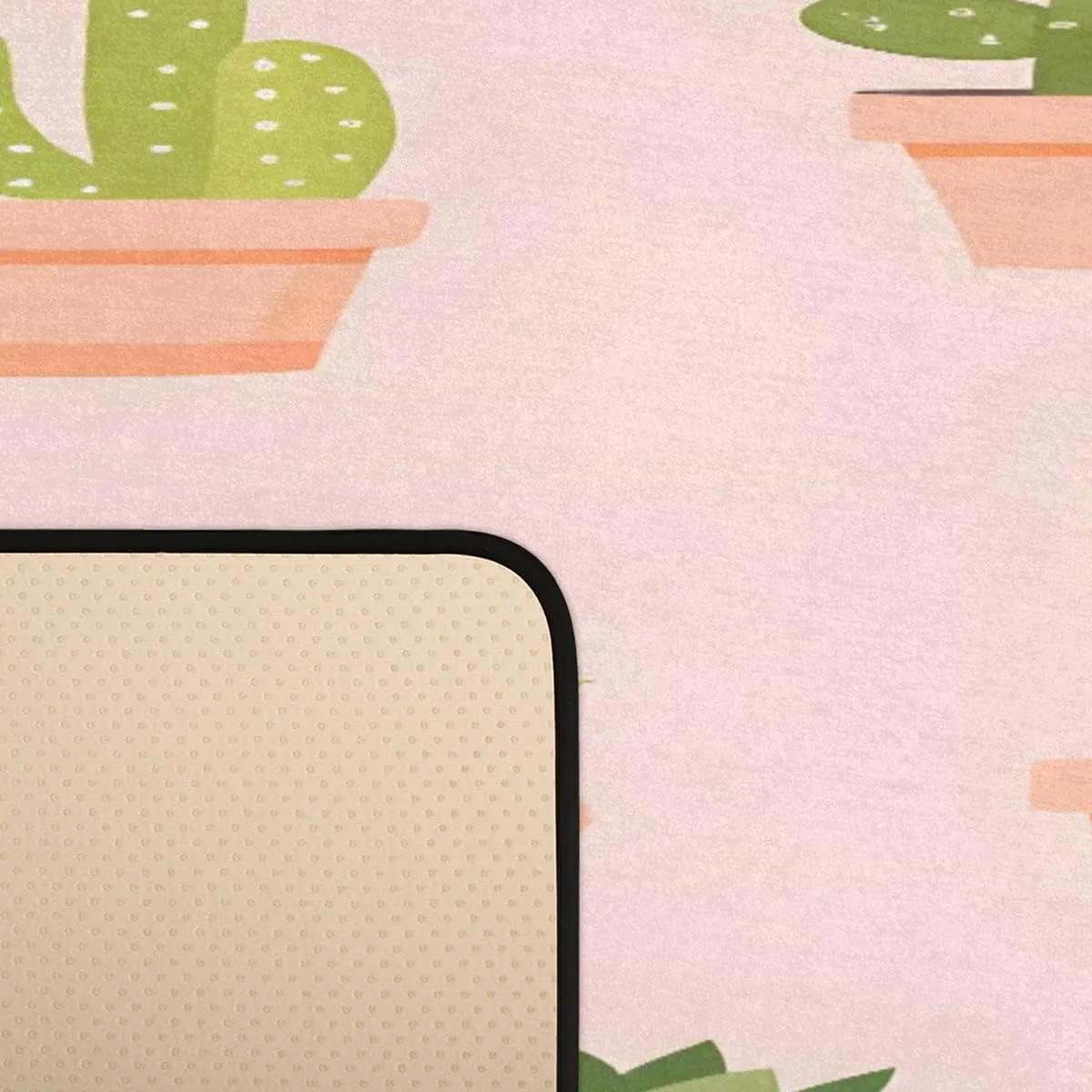 Watercolor Cactus Runner Rug 2ft x 6ft Washable Laundry Rug, Non Slip Hallway Entryway Mat, Succulents Area Carpet Runner for Bathroom Bedroom Living Room Kitchen