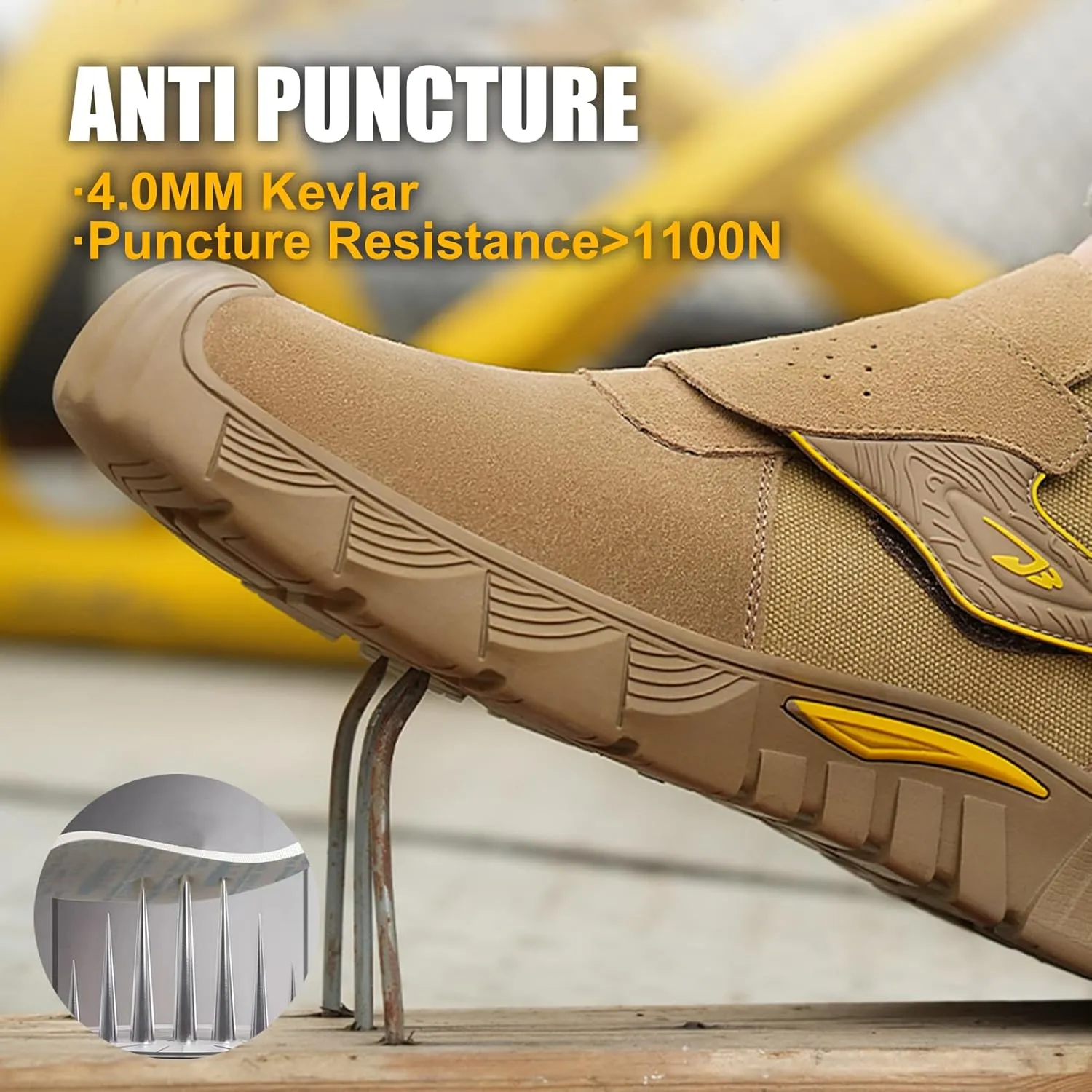 Welding Work Boots for Men Women Slip on Steel Toe Safety Shoes Comfortable Indestructible Work Boots Puncture Proof Lightweight Breathable Construction Shoes