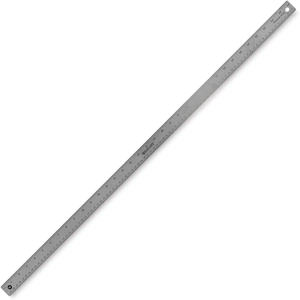 Westcott 10414 Stainless Steel Metal Ruler with Non-Slip Cork Base, 6 in