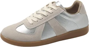 White Shoes Couple 2024 Spring/Summer Breathable Trendy Running Casual Board Shoes,Women's Silvery,7.5