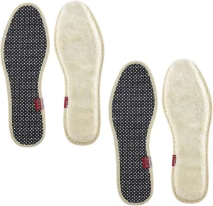 Winter Thermal Insoles for Men Women 2 Pairs Plush Insoles Absorbent Material for Comfort