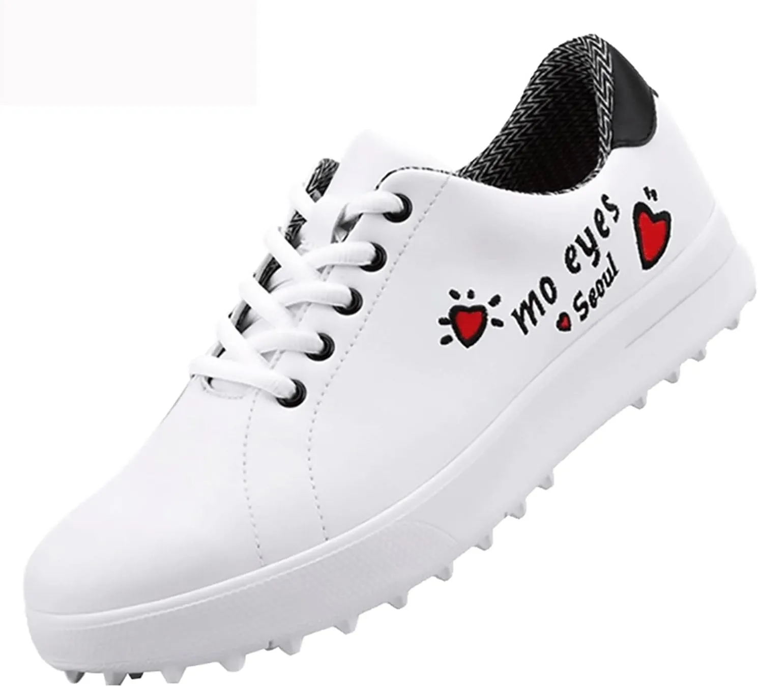 Women Golf Shoes, Golf Shoes, Ladies Waterproof Shoes, Korean Style All-Match White Shoes, Soft and Breathable (Color : White, Size : 7.5)