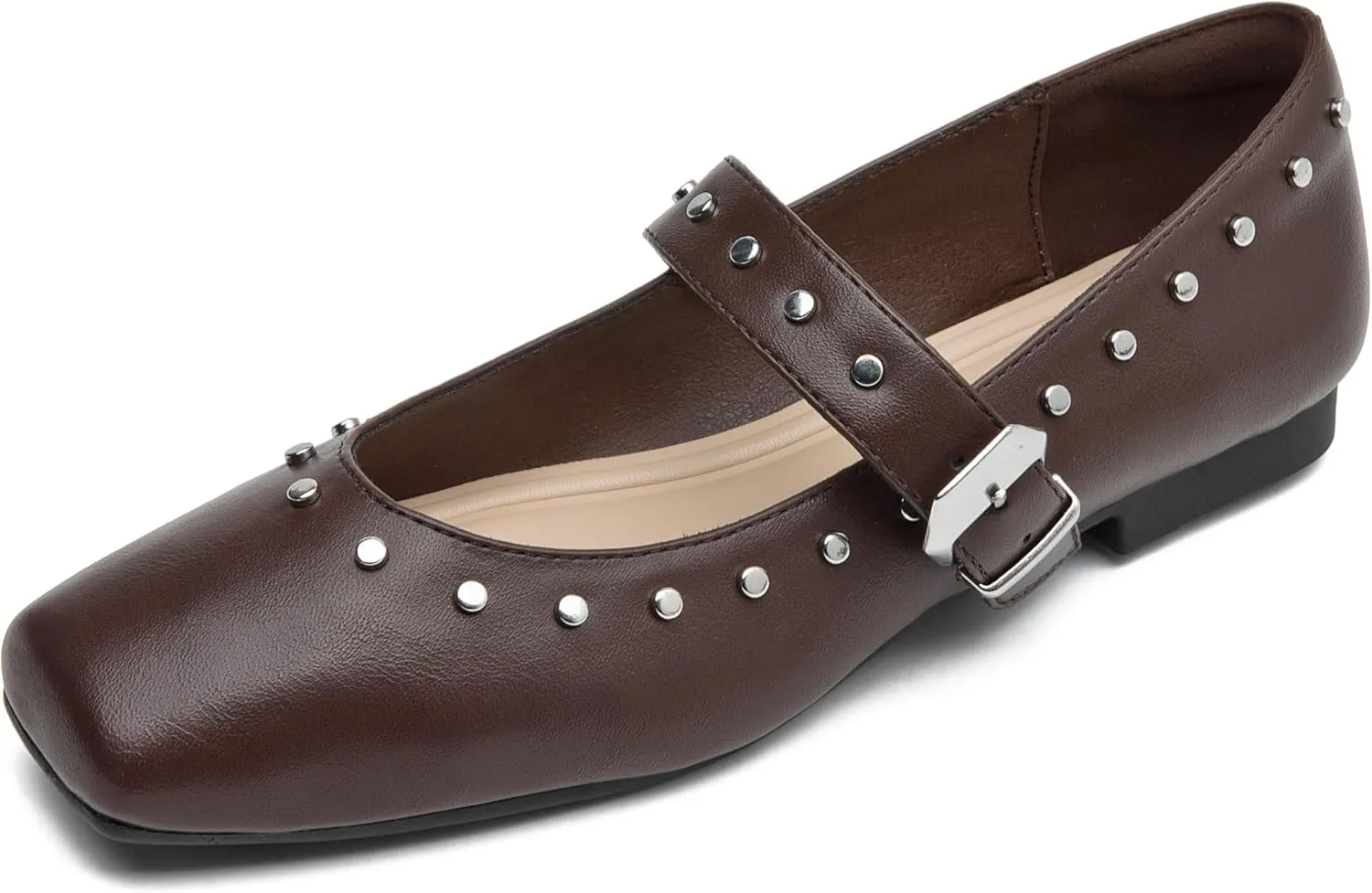 Women Mary Jane Shoes,Slip On Ankle Strap Dress Flat Shoes