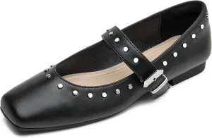 Women Mary Jane Shoes,Slip On Ankle Strap Dress Flat Shoes