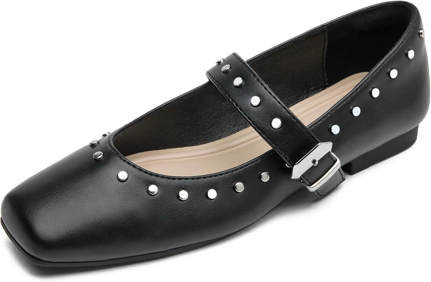 Women Mary Jane Shoes,Slip On Ankle Strap Dress Flat Shoes