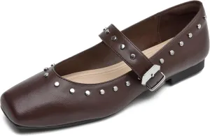 Women Mary Jane Shoes,Slip On Ankle Strap Dress Flat Shoes