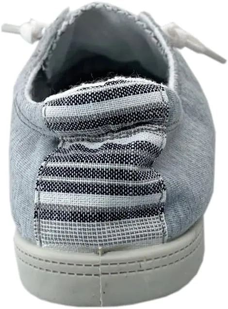 Women Slip-On Linen Canvas Lace-Up Fashion Sneaker