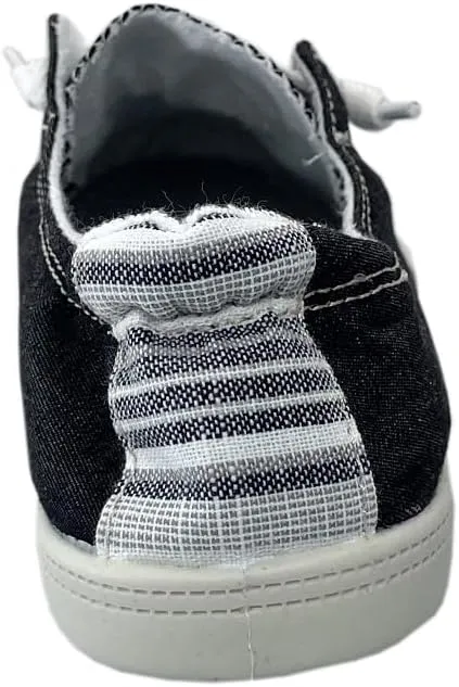 Women Slip-On Linen Canvas Lace-Up Fashion Sneaker