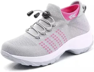 Women Slip on Trainers Orthopedic Breathable Cushion Shoe Comfortable Casual Ladies Athletic Shoe Thick Bottom Walking Shoes