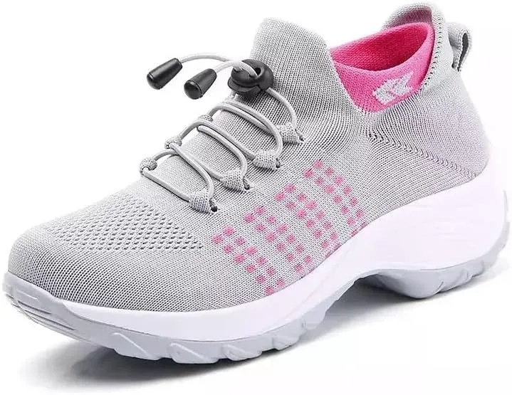 Women Slip on Trainers Orthopedic Breathable Cushion Shoe Comfortable Casual Ladies Athletic Shoe Thick Bottom Walking Shoes
