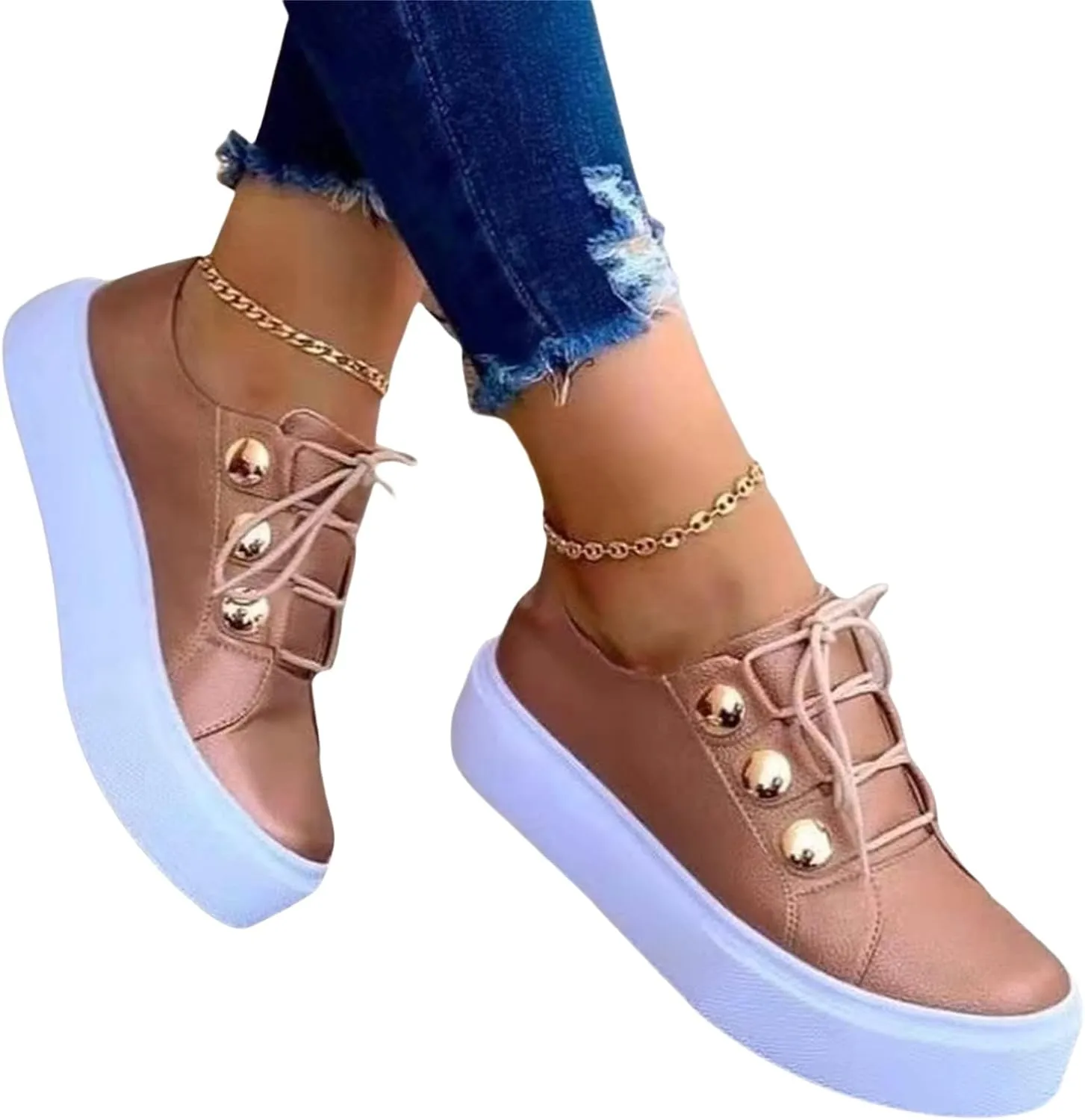 Women Sneakers Trendy Slip on Canvas Walking Shoes Fashion Casual Summer Comfortable Flats Loafers Slides Platform Round Toe Wedges Classic Low Cut Lace Up Dress Lightweight Sneaker