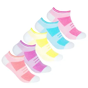 Womens 5 Pairs Trainer Liner Socks 5 Pairs Orange