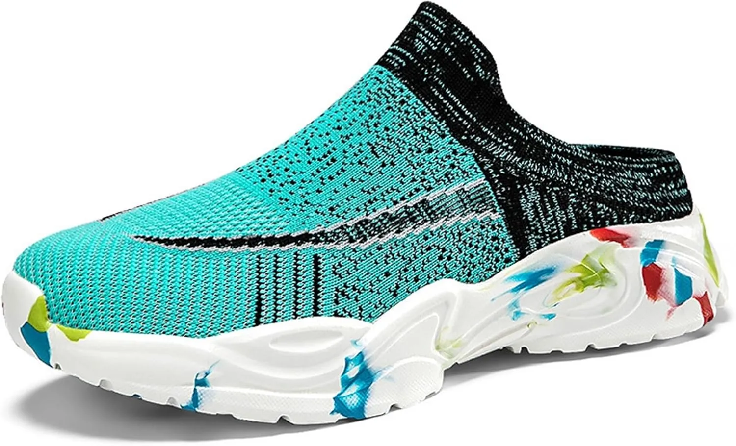 Womens Backless Sneakers Mesh Slip-on Mule Shoes Womens Running Shoes Wide Dress Casual Shoes Fashion Sneakers Waterproof Tennis Shoe Cross Trainer Shoe