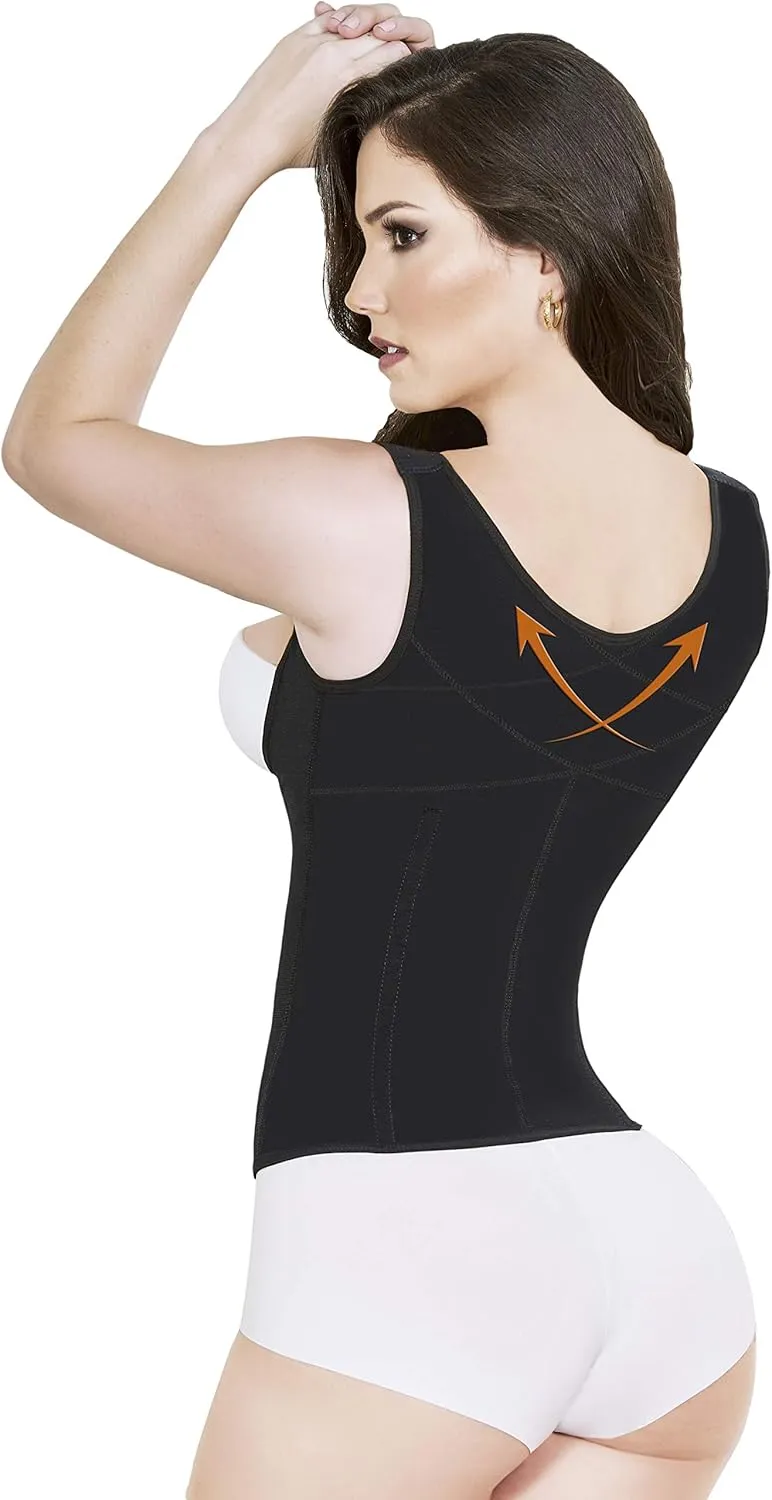 Women's Bella Vest Powernet Compression Garment Waist Trainer w/Zipper Back Support Post-Surgery