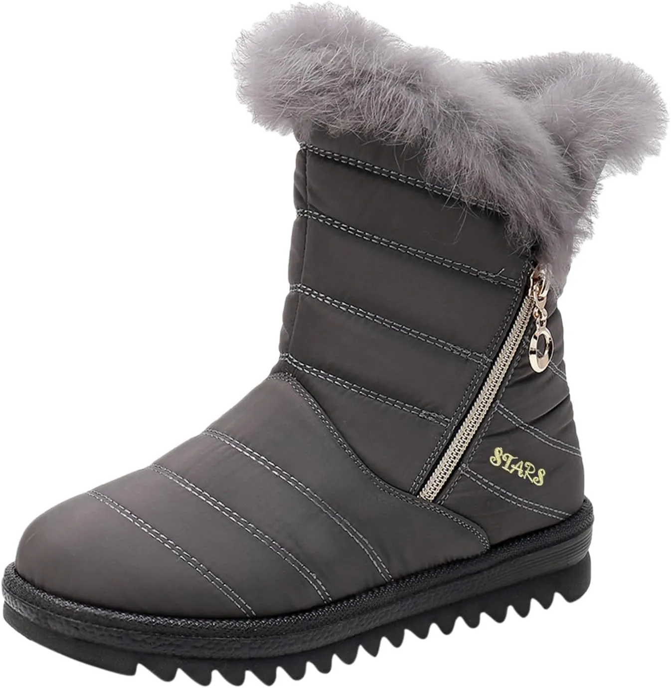 Womens Boots 2024 Ankle Boots Snow Winter Boots Anti Slip Slip On Plush Lined Puffy Cold Weather Snow Booties