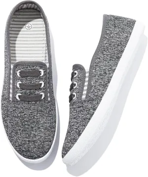 Women's Canvas Slip on Sneakers Casual Slip on Walking Shoes Womens Tennis Shoes Flat Dress Shoes Non Slip Work Shoes
