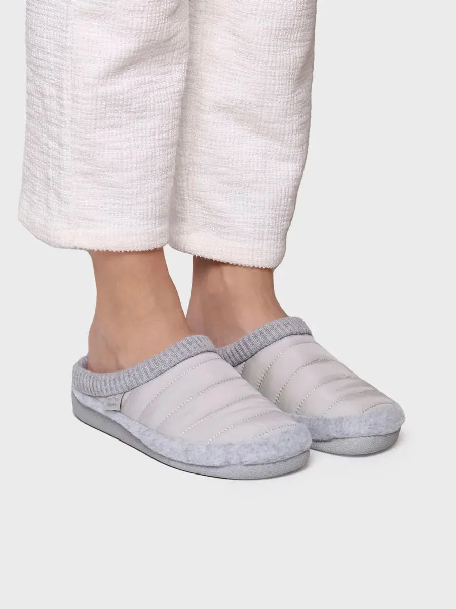 Women's clog-style slipper in padded fabric and felt - MORA-TK Pearl