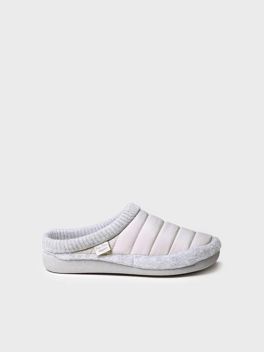 Women's clog-style slipper in padded fabric and felt - MORA-TK Pearl