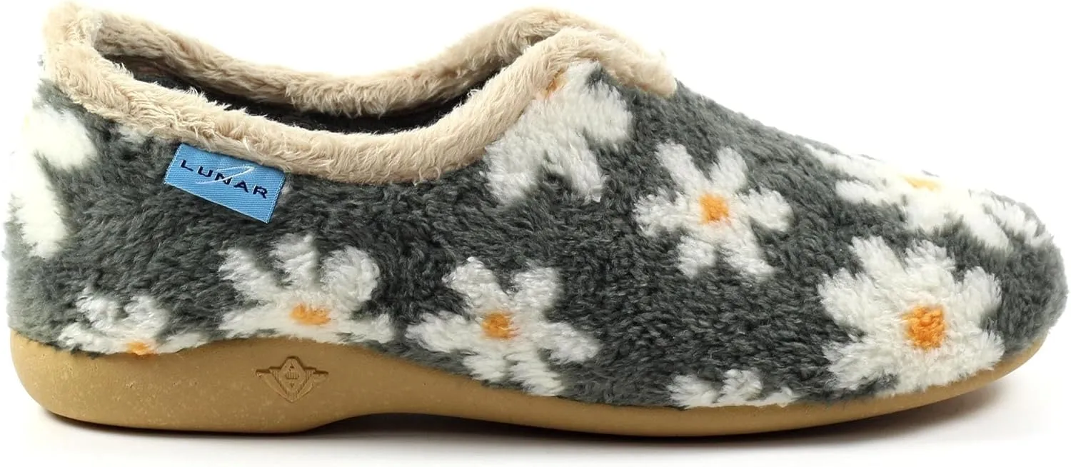 Women's Daisy Grey Flower Slipper