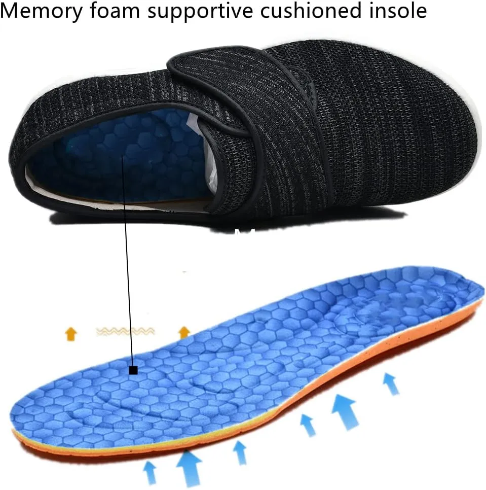 Women's Diabetic Shoes Wide Width Edema Shoes Breathable Memory Foam Lightweight Walking Sneakers for Elderly Swollen Feet