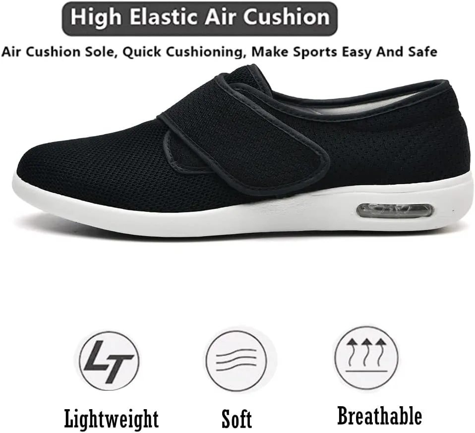 Women's Diabetic Shoes Wide Width Edema Shoes Breathable Memory Foam Lightweight Walking Sneakers for Elderly Swollen Feet