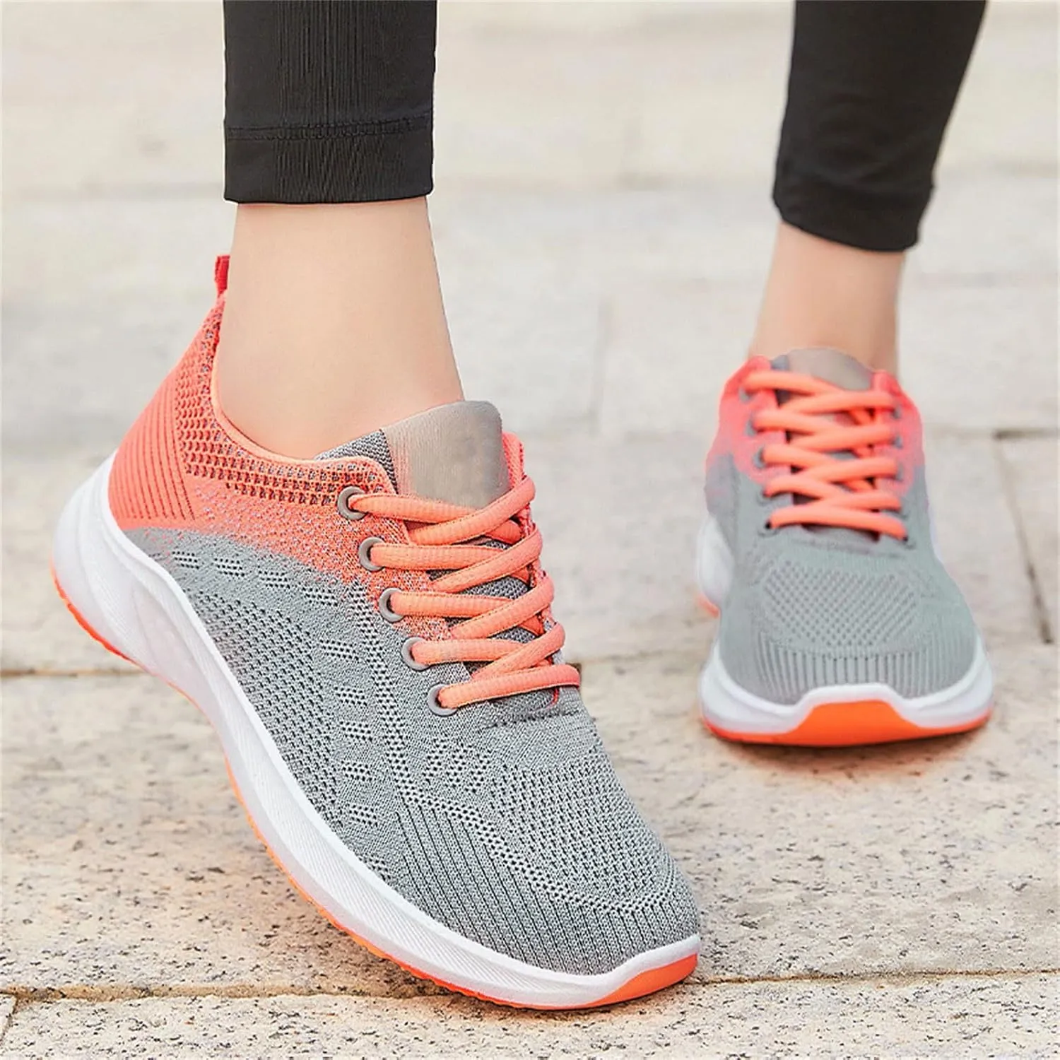 Womens Fashion Tennis Walking Shoes Mesh Breathable Gym Work Fashion Sneakers Lightweight Arch Support Walking Shoes Jogging Running Sneakers Training Comfortable Casual Shoe