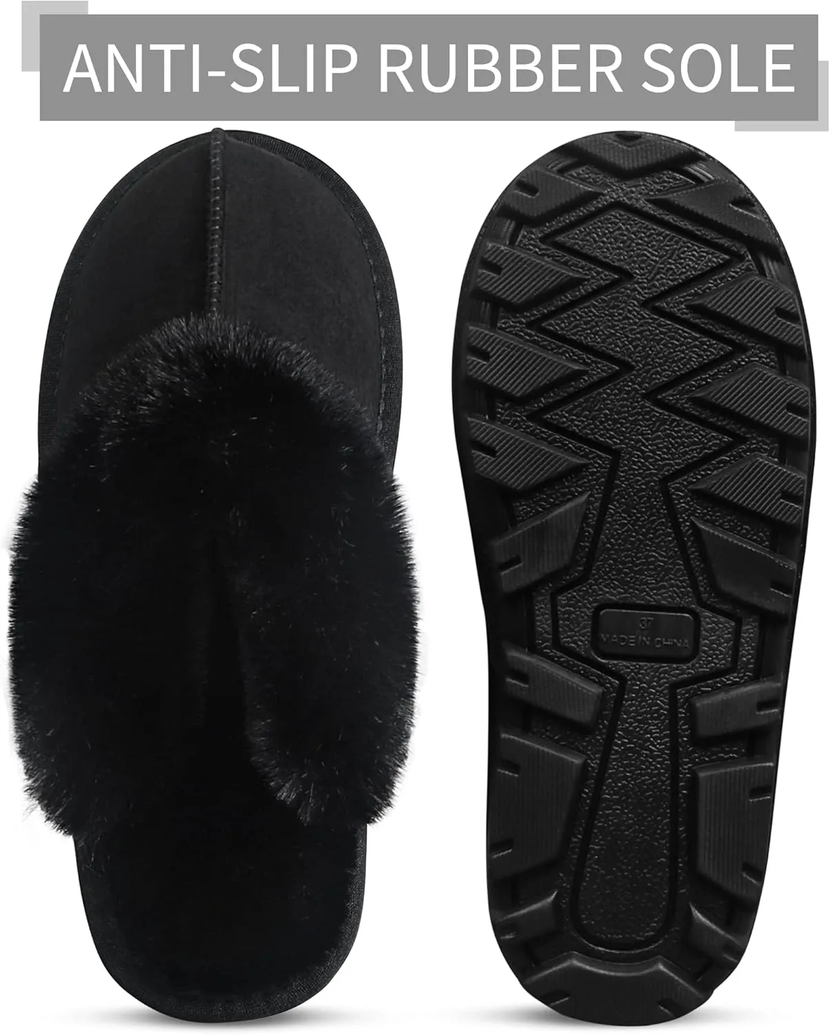 Women's Fuzzy Autumn Winter Plush Purple Solid Faux Fur Slippers