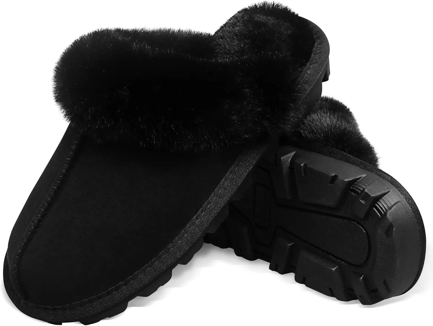 Women's Fuzzy Autumn Winter Plush Purple Solid Faux Fur Slippers