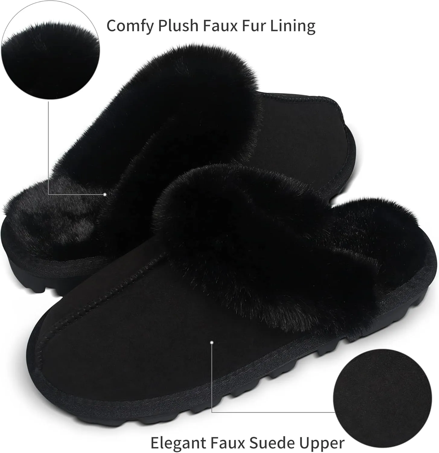 Women's Fuzzy Autumn Winter Plush Purple Solid Faux Fur Slippers