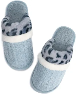 Women's Fuzzy Memory Foam Slippers Warm Gifts Trendy House Slippers Anti-Skid Rubber House Shoes for Women Mom Girlfriend Indoor Outdoor