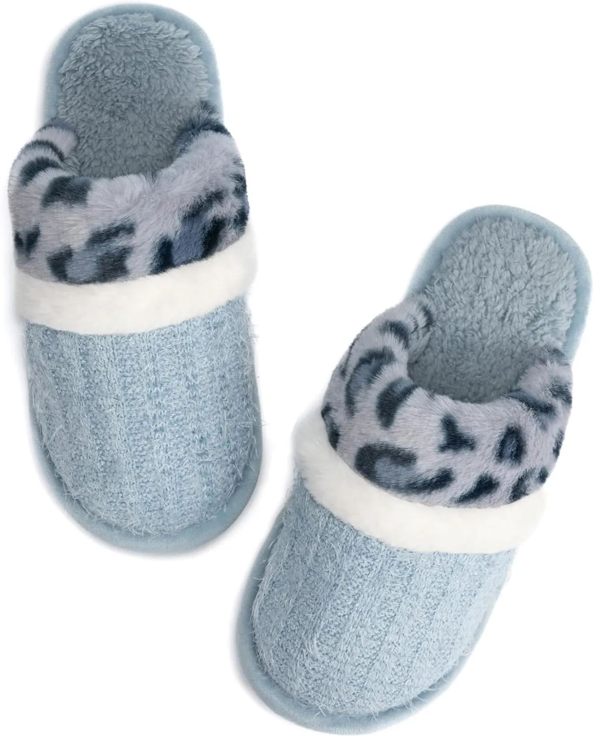 Women's Fuzzy Memory Foam Slippers Warm Gifts Trendy House Slippers Anti-Skid Rubber House Shoes for Women Mom Girlfriend Indoor Outdoor