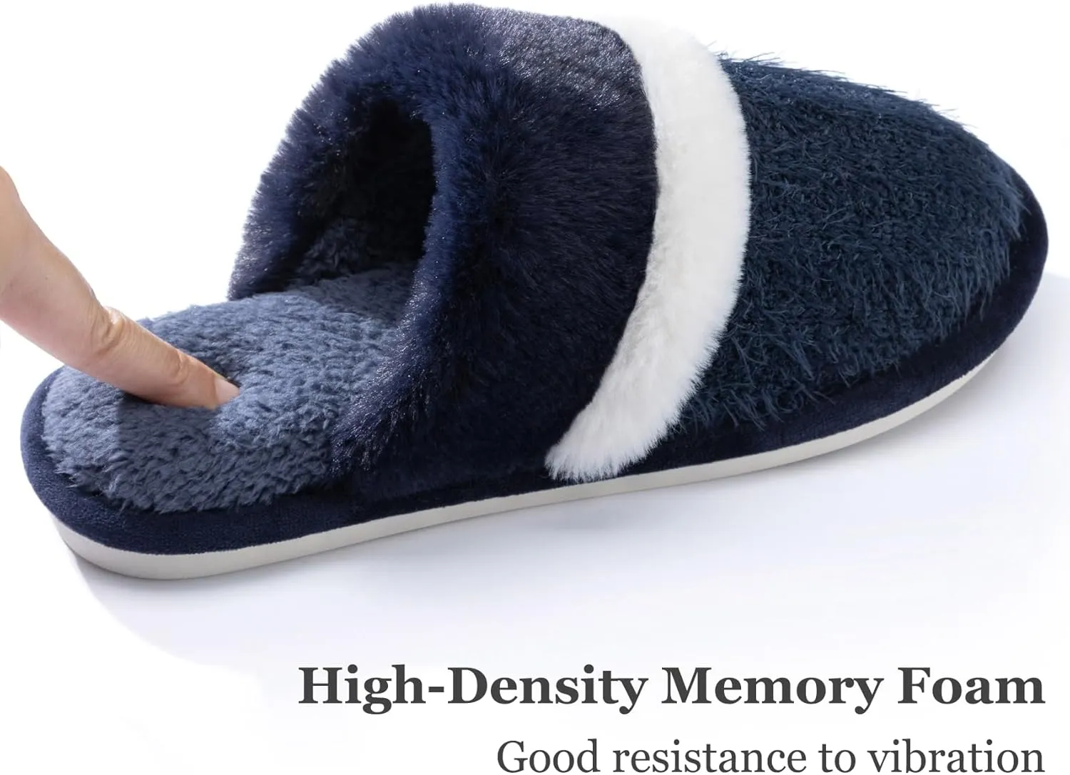 Women's Fuzzy Memory Foam Slippers Warm Gifts Trendy House Slippers Anti-Skid Rubber House Shoes for Women Mom Girlfriend Indoor Outdoor