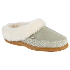 Women's Greta Embroidered Clog Slipper with Cloud Contour Comfort - Desert Sage