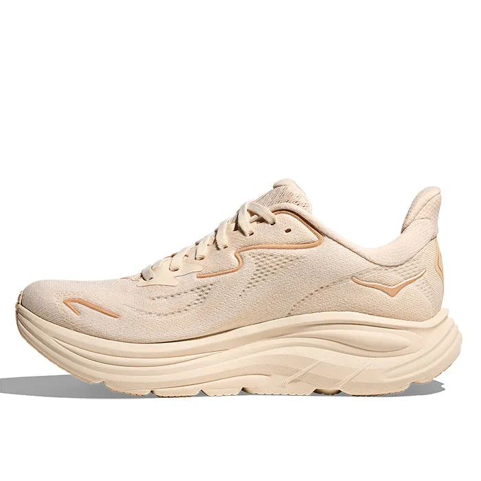 Womens Hoka Clifton 10 Wide in Vanilla/Birch