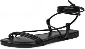 Women's Lace up Strappy Flat Sandals Open Toe Tie up Gladiator Dressy Sandals