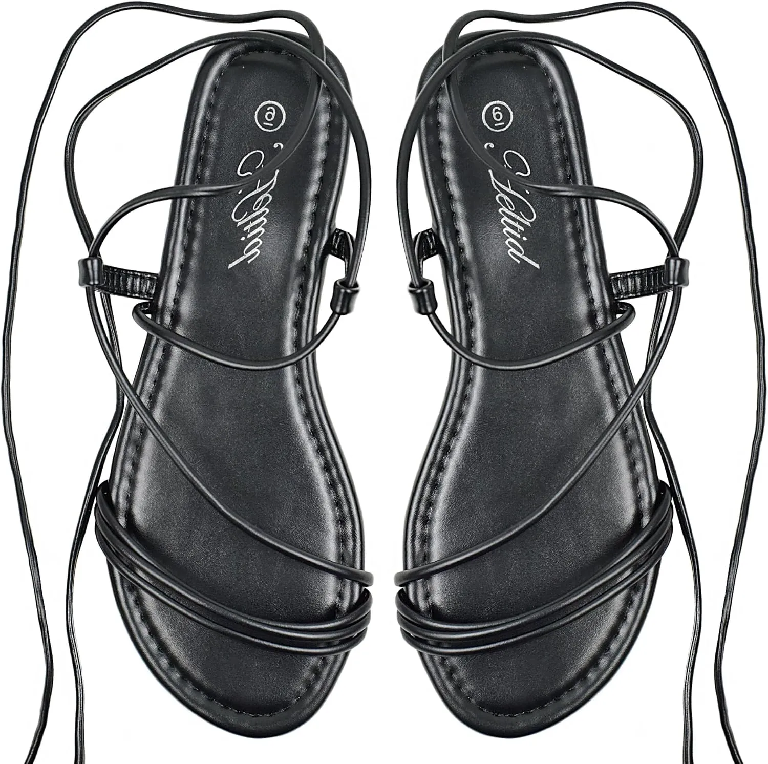 Women's Lace up Strappy Flat Sandals Open Toe Tie up Gladiator Dressy Sandals