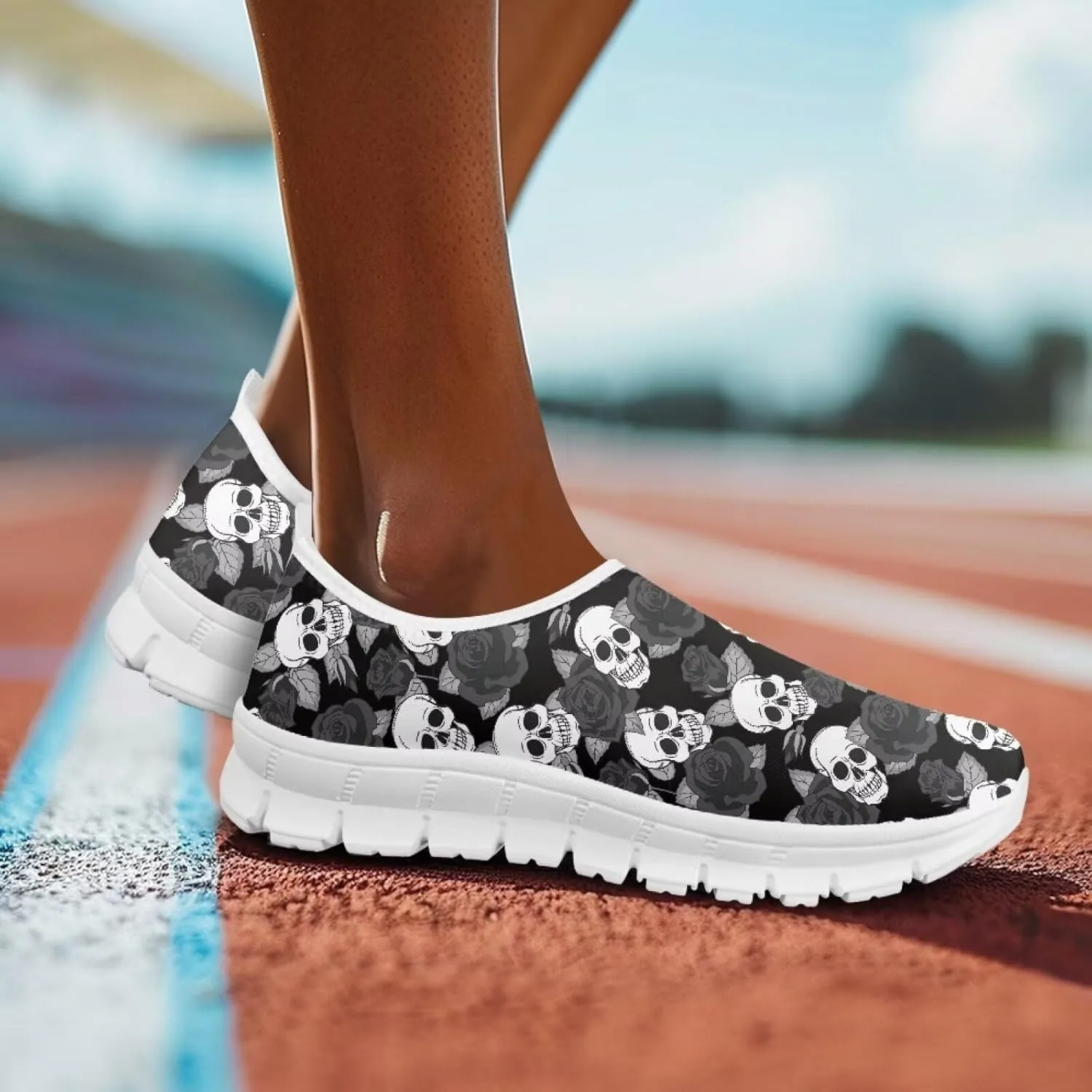 Women's Loafers Slip On Slip Shoe Casual Walking Shoes Non Slip Work Shoes Mesh Athletic Sneakers White Sole