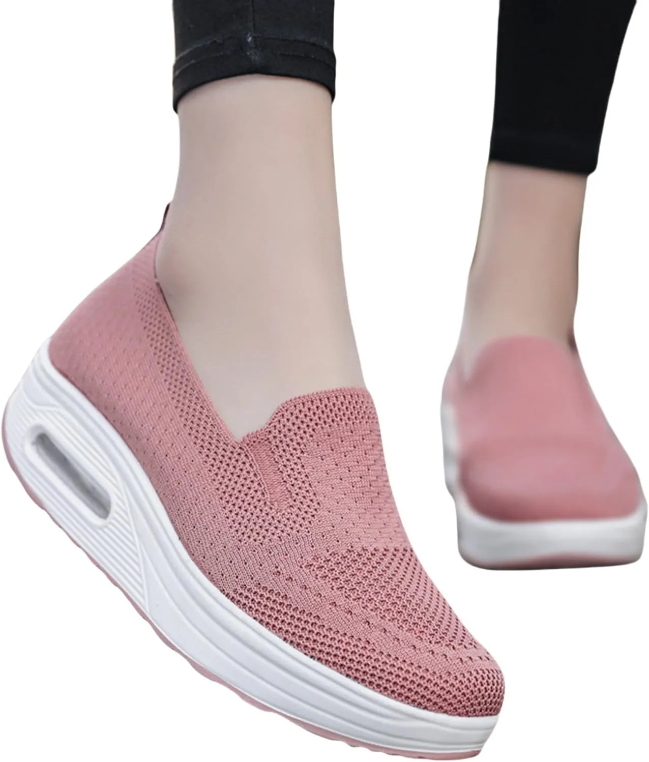 Women's Orthopedic Sneakers Diabetic Casual Walking Wide Shoes Air Cushion Slip on Shoe Breathable Jogging Running Tennis Shoes Mesh Arch Support Lightweight Soft Sneakers