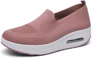 Women's Orthopedic Sneakers Diabetic Casual Walking Wide Shoes Air Cushion Slip on Shoe Breathable Jogging Running Tennis Shoes Mesh Arch Support Lightweight Soft Sneakers