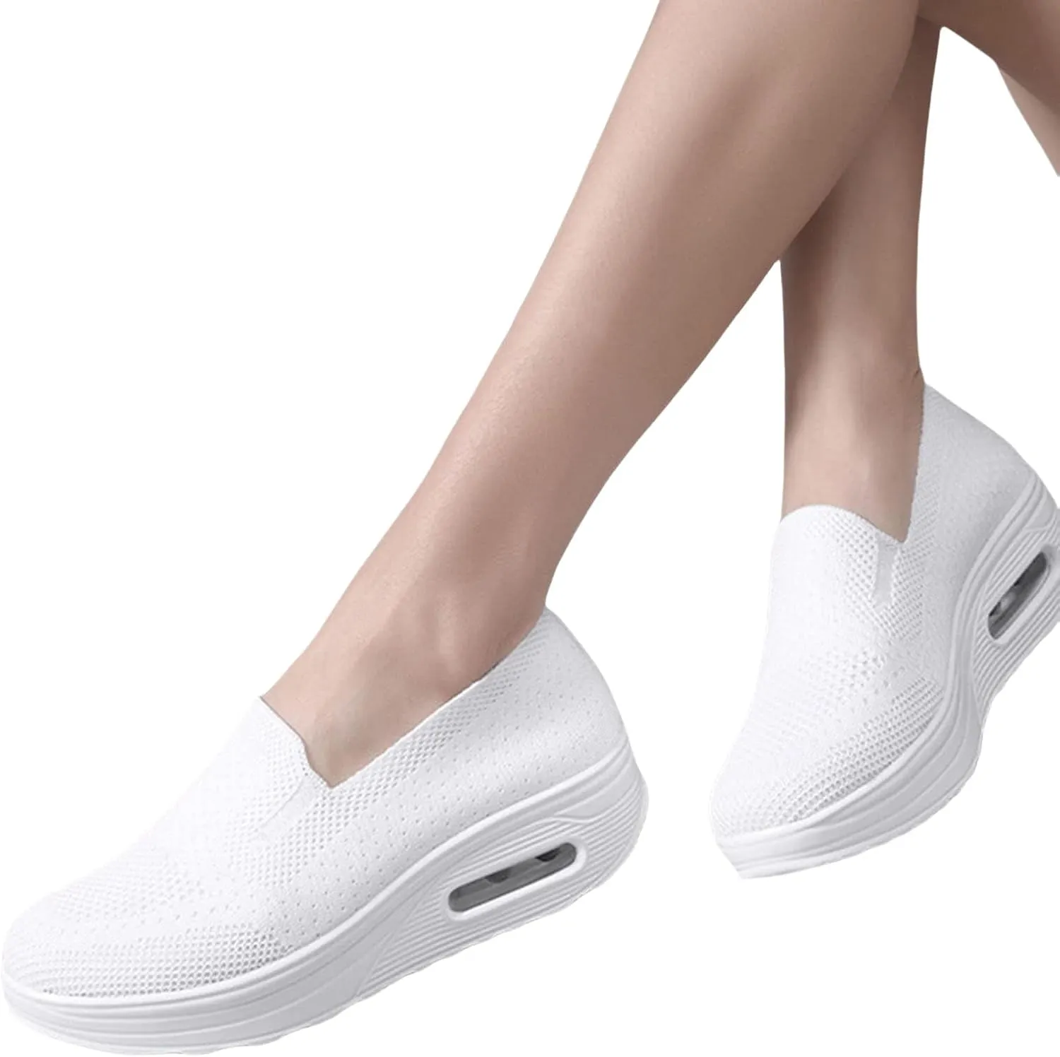 Women's Orthopedic Sneakers Diabetic Casual Walking Wide Shoes Air Cushion Slip on Shoe Breathable Jogging Running Tennis Shoes Mesh Arch Support Lightweight Soft Sneakers