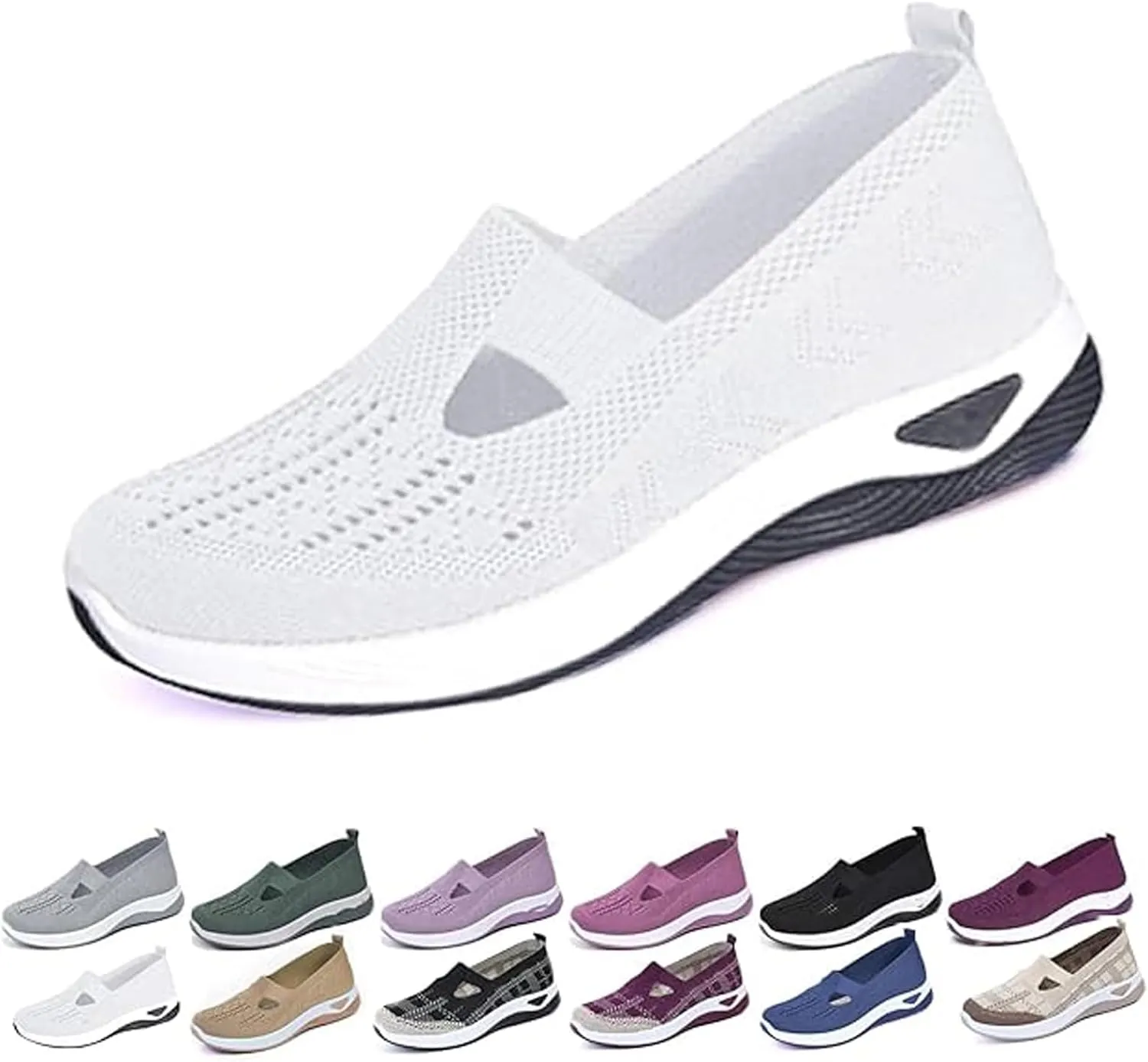 Women's Orthopedic Walking Shoes - Lightweight, Loose Fit, Breathable, Mesh-Comfortable, Soft Soled, Wide & Bulky Sneakers