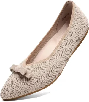 Women's Pointed Toe Flats Knit Dress Slip-on Ballet Flats Shoes Comfort Classic Work Business Office Shoes